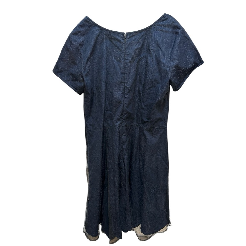 eShakti Owl Embroidered Mesh Black Dress Fit & Flare Custom Artsy Academic Sz L - Picture 3 of 15